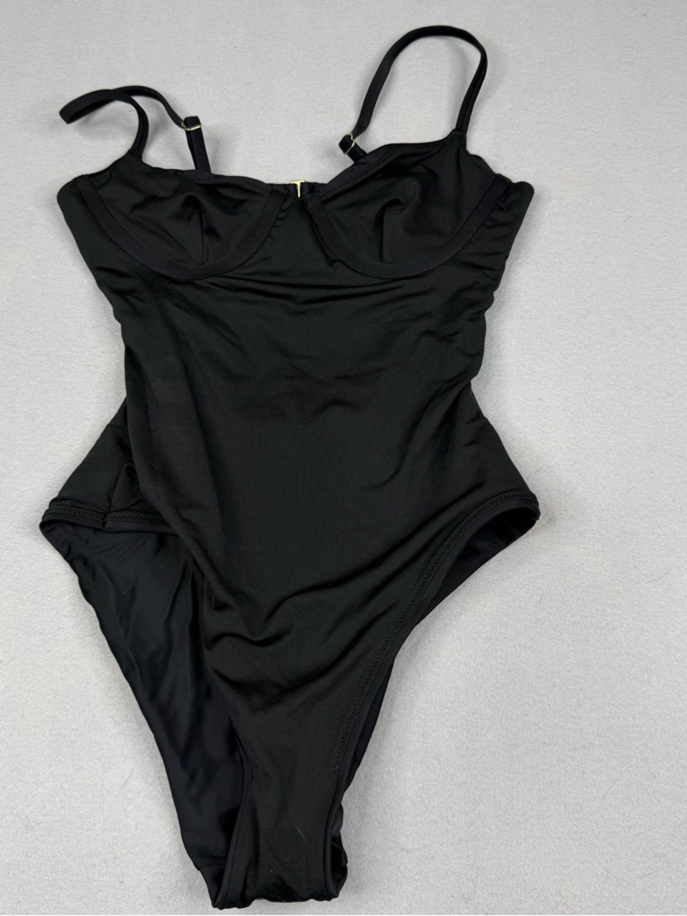 Madewell Second Wave Seamed One Piece Swimsuit XS Black Underwire NWT MD332